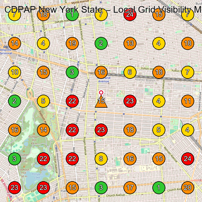 CDPAP New York State Home Health Care Service GeoGrid ranking map for Brooklyn NY